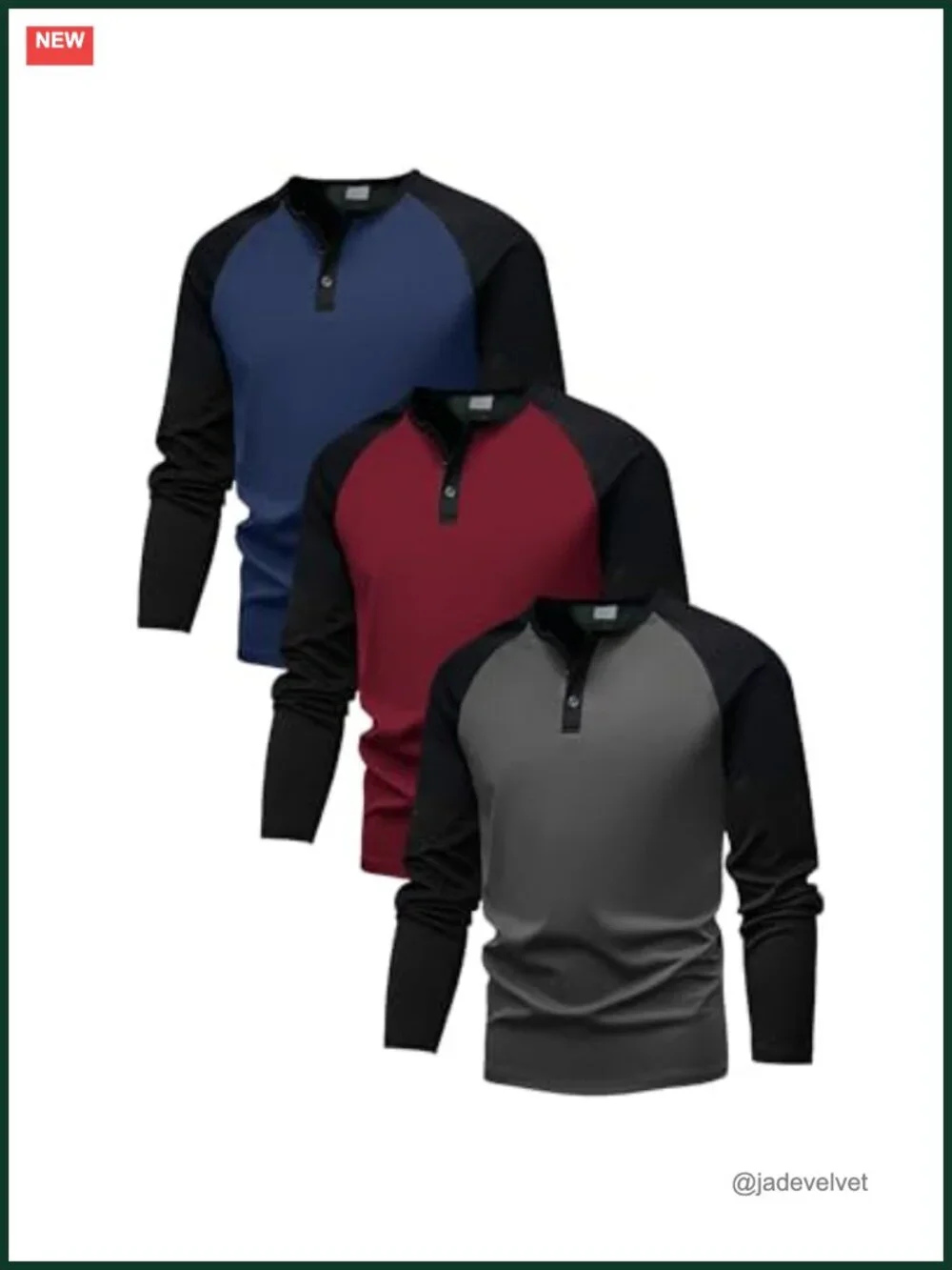 3 Pack Boys Long Sleeve Athletic Shirts Henley Baseball Tees